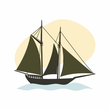 Koyu mavi yelkenli beyaz arka planda tam yelkenli