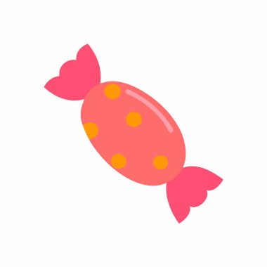 Turuncu benekli pembe şeker tatlı şekerleme vektör illüstrasyonunu noktalıyor