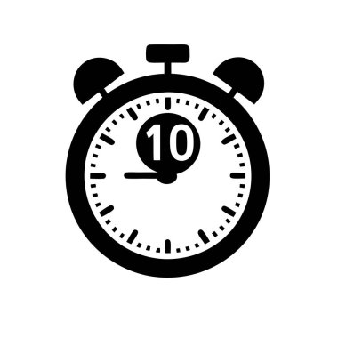 siyah ve beyaz kronometre simgesi basit zamanlayıcı tasarımı