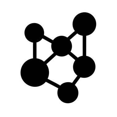 siyah kimyasal molekül yapısı ikon bilim atomu