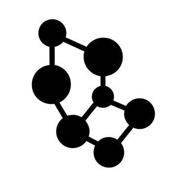 siyah bağlantılı çemberler ve çizgi simgesi molekülü