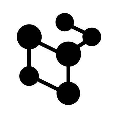 beyaz arkaplanda siyah moleküler yapı simgesi