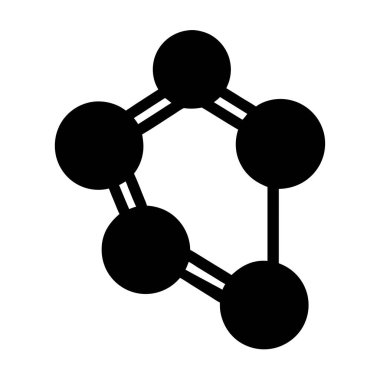 siyah Pentagon moleküler yapı ikonu molekül kimyasal yapısı