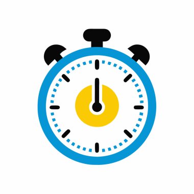 mavi ve sarı alarm saat simgesi zaman dilimi