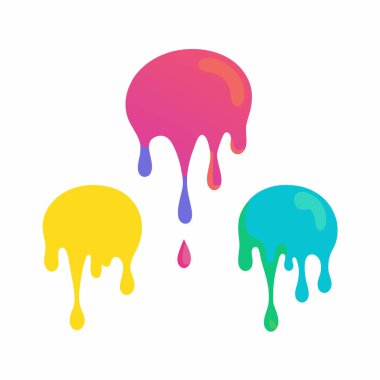 Damlayan renkli sıvı damlalar ve balçık damlaları