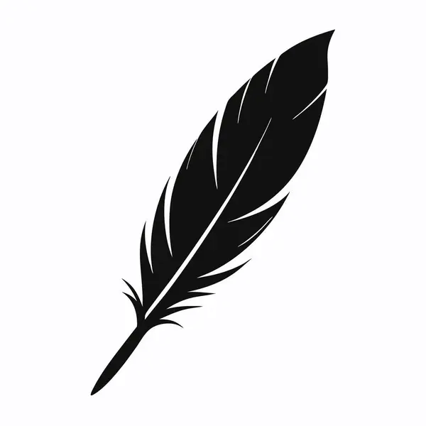 Beyaz arkaplan tüy yazımında siyah tüy simgesi