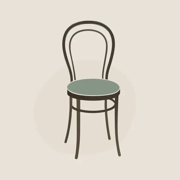 Koyu kahverengi bentwood sandalyesi ve adaçayı yeşili koltuk mobilyası