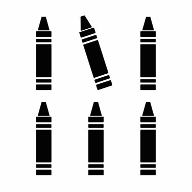 siyah pastel boya simgesi vektör siluet çizim araçları koleksiyonu