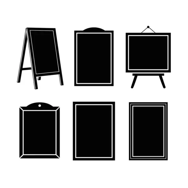 Altı eşsiz siyah karatahta silueti farklı tasarım ve pozlar