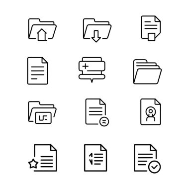 kurumsal ve takım çalışması çizgisi simgeleri ince çizgi vektör kümesi