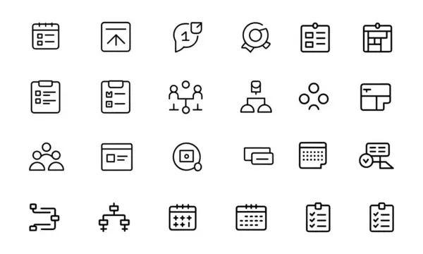 minimalist proje yönetim çizgisi simgeleri ince ana hatlı vektör kümesi