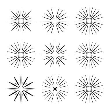 Yıldız patlaması Radyal Işınları Simge Özet Vektör Kümesi 3