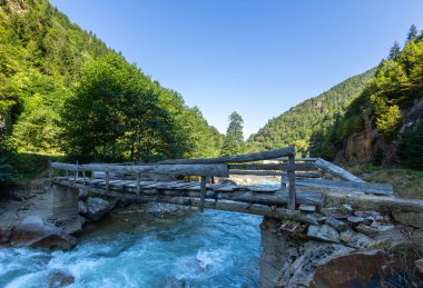 Köprüsü olan dağ nehri