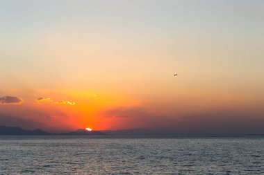 Van Gölü Türkiye 'de günbatımı