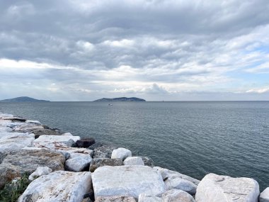 Marmara deniz manzarası Sahilden ve prens adalarından