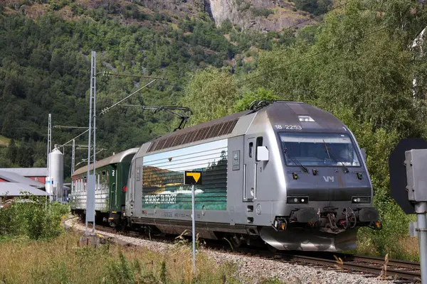 Turistik tren hareket halinde, Flam, Sognefjord, Norveç