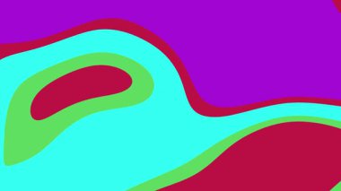 Bu canlı soyut video, hareket grafikleri, sunumlar veya dijital sanat projelerine derinlik eklemek için mükemmel mor, kırmızı ve cyan tonlarda katmanlı dalgaları içerir..