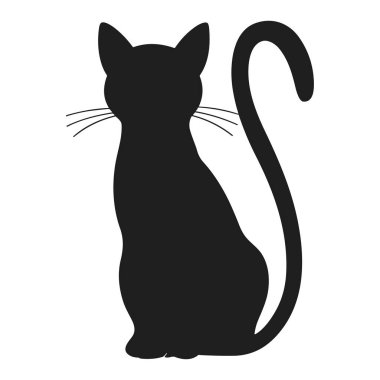Bir Cadılar Bayramı kedi silueti vektörü