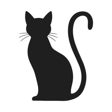 Bir Cadılar Bayramı kedi silueti vektörü