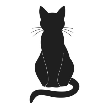 Bir Cadılar Bayramı kedi silueti vektörü