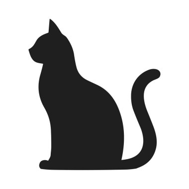 Bir Cadılar Bayramı kedi silueti vektörü