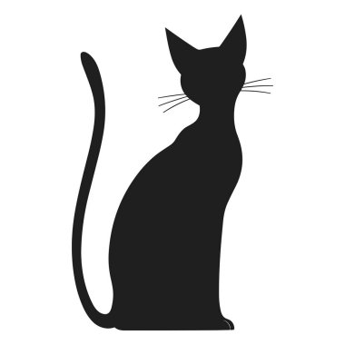 Bir Cadılar Bayramı kedi silueti vektörü
