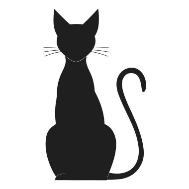 Bir Cadılar Bayramı kedi silueti vektörü