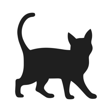 Bir Cadılar Bayramı kedi silueti vektörü