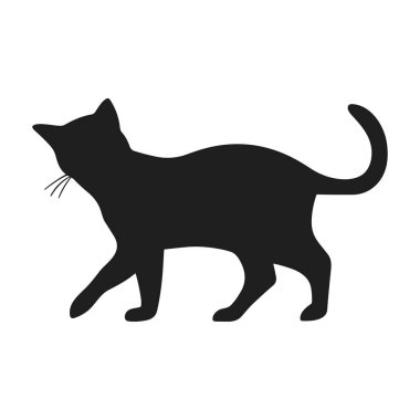 Bir Cadılar Bayramı kedi silueti vektörü
