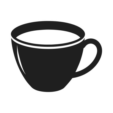 Pürüzsüz ve minimalist bir kahve fincanı silueti. Kafe markası, menüler, kahve ile ilgili tasarımlar veya içecek pazarlama malzemeleri için mükemmel. Bu illüstrasyon basitlik ve zarafeti simgeler, kahve dükkanları, çay evleri ve dijital ben için uygundur.