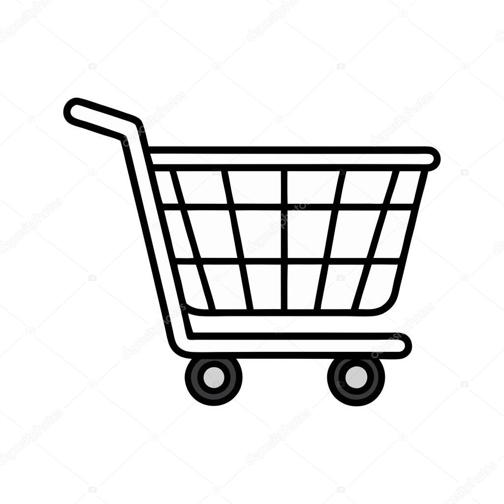 A shopping cart cartoon vector