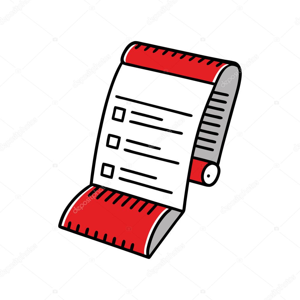 A shopping receipt cartoon vector