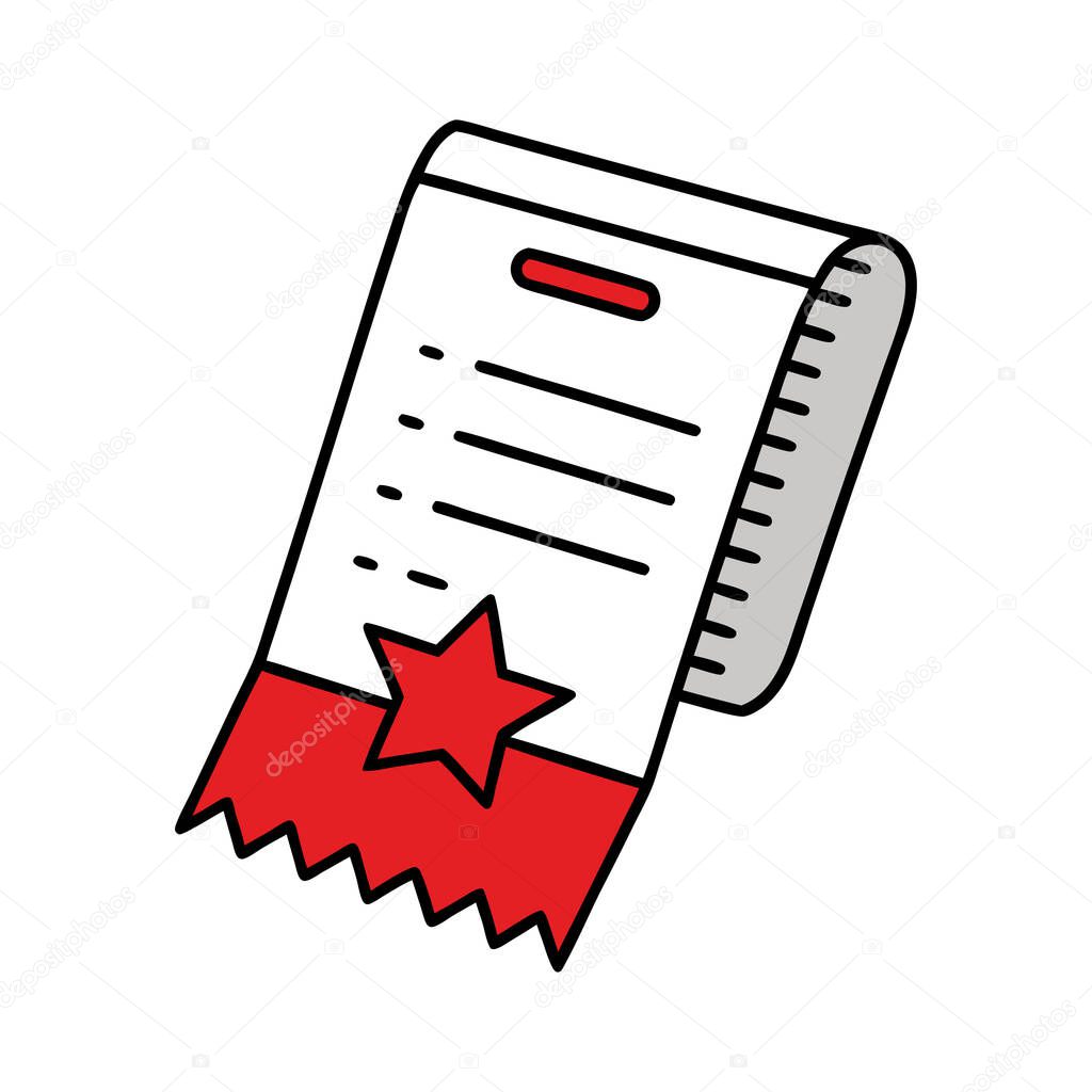 A shopping receipt cartoon vector