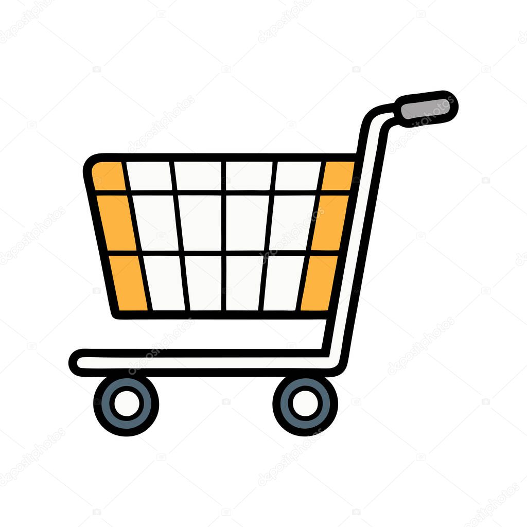 A shopping cart cartoon vector