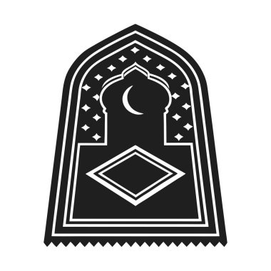 Hilal ay, geometrik desenler ve karmaşık ayrıntılar içeren bir İslami dua nikahının (mihrab) temsili. İslam sanatında, kültürel tasarımlarda, Ramazan 'da ve dini temalarda mükemmel bir kullanım.
