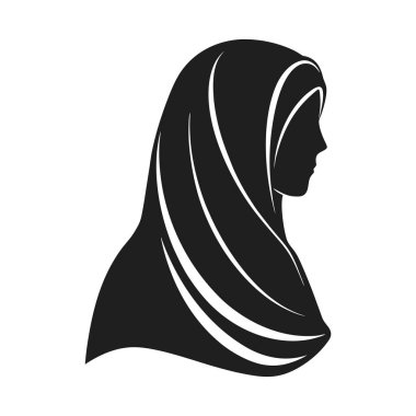 Mütevazilik ve zarafeti sembolize eden tesettürlü bir kadının minimalist çizimi. Bu siyah beyaz siluet İslami moda temaları, kültürel projeler ve dini tasarımlar için idealdir. Dijital ve yazıcıda kullanmak için mükemmel