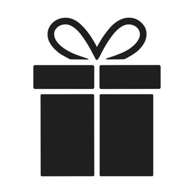 Kurdeleli bir hediye kutusunun temiz ve minimalist vektör silueti. Tatil tasarımları, kutlamalar, etkinlikler, tebrik kartları ve hediye ile ilgili projelerde kullanılmak için ideal. Noel, doğum günleri, düğünler ve diğer özel günler için mükemmel..