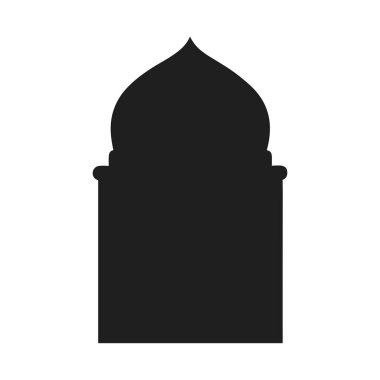 Temiz ve minimalist bir tasarımı olan, dini, kültürel ve mimari projeler için mükemmel, parlak bir İslami kubbe silueti..