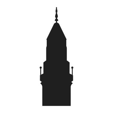 Bir İslami minarenin yüksek kaliteli vektör silueti, dini, kültürel ve mimari tasarımlar için mükemmel. İslam mirasıyla ilgili grafik tasarım projeleri, eğitim materyalleri ve dijital sanat için ideal.