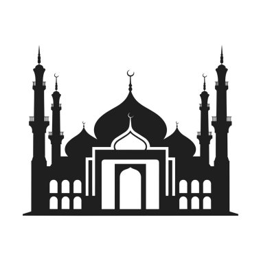 Karmaşık kubbeler, detaylı minareler ve İslami mimari unsurların yer aldığı bir cami siluetinin yüksek kaliteli bir temsili. İslam 'la ilgili dini, kültürel ve şenlikli tasarımlarda kullanmak için mükemmel..