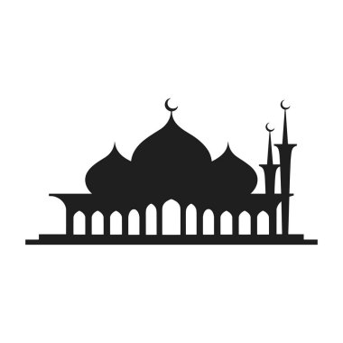 Belirgin kubbeler ve minareler içeren bir cami siluetinin basit ama zarif bir temsili. İslam sanatı, kültürel temalar, Ramazan, bayram ve ruhani projeler için mükemmel.