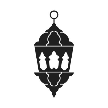 Ramazan, bayram ve İslami temalı projeler için mükemmel tasarlanmış güzel bir Arap fener vektör çizimi. Geleneksel bir lambanın bu siyah silueti grafik tasarım, davetiyeler ve dekoratif elementler için idealdir..