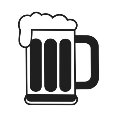 Köpüklü siyah beyaz bardak silueti, bira fabrikası logoları, bar tabelaları, Oktoberfest tasarımları, bar menüleri ve bira markaları için mükemmel. Bu asgari ama çarpıcı vektör illüstrasyonu bira festivalleri için ideal, Aziz Patrick Günü.