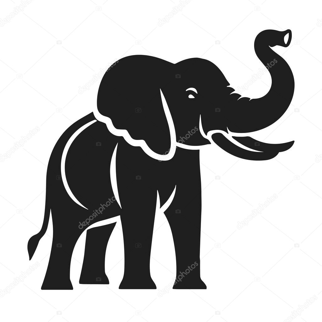This majestic elephant silhouette vector features a bold and minimalistic design, ideal for wildlife-themed projects, educational materials, and artistic creations. Perfect for use in logos, posters, eco-friendly campaigns, and decorative elements, t