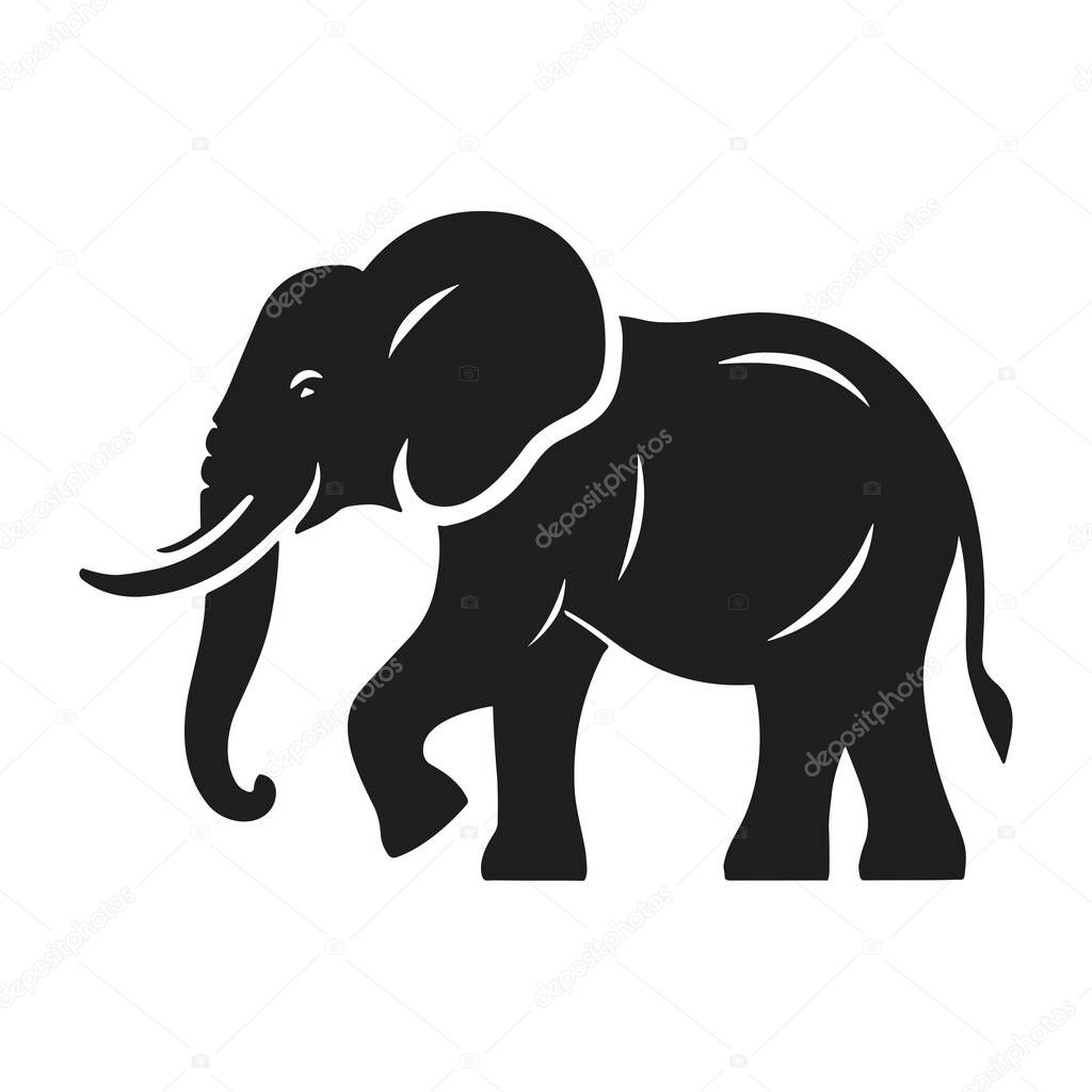 This walking elephant silhouette vector features a clean and bold design, ideal for wildlife-themed graphics, educational projects, and branding. Perfect for eco-conscious campaigns, decorative art, and creative use in posters, logos, and more.
