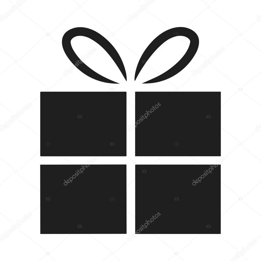 A clean and simple gift box silhouette vector design featuring a bow on top. Ideal for use in holiday projects, event invitations, branding, or greeting cards for occasions like Christmas, birthdays, weddings, and anniversaries.