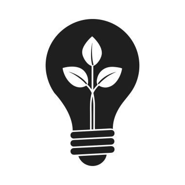 İçinde büyüyen bir bitki barındıran bir ampulün vektör çizimi sürdürülebilirliği, yenilenebilir enerjiyi ve çevresel korumayı sembolize ediyor. Bu minimalist siyah beyaz tasarım çevre dostu yenilik, temiz enerji ve yeşil tec 'i temsil eder.