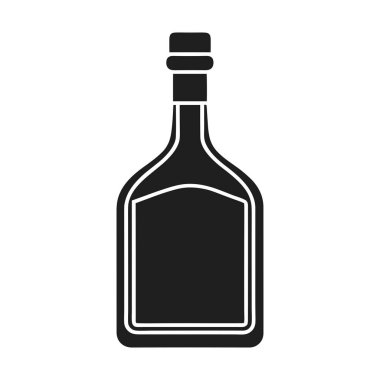 İçki şişesi siluetinin temiz ve basit siyah vektör çizimi, bar ve içecek markalaşması, etiket tasarımı, ambalaj ve alkol temalı yaratıcı projeler için idealdir. Bu minimalist şişe ikonu modern ve zarif bir estetik sunar. 