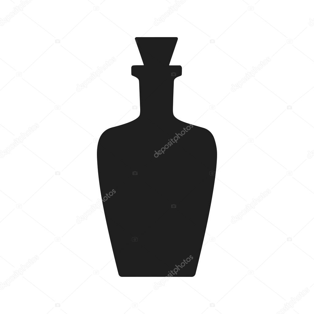 A sophisticated silhouette vector illustration of a vintage perfume or apothecary bottle. Perfect for branding, packaging, design, fantasy art, potion-making themes, and minimalist projects. Ideal for use in gothic, medieval, and magical aesthetics.