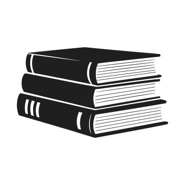 Bir yığın ciltli kitabın koyu siyah siluet vektörü, eğitim içeriği, okul temalı grafikler, kütüphane kaynakları, okuma programları, akademik markalaşma ve dijital sınıf materyalleri için ideal. Okul tasarımı ve baskısı için uygun